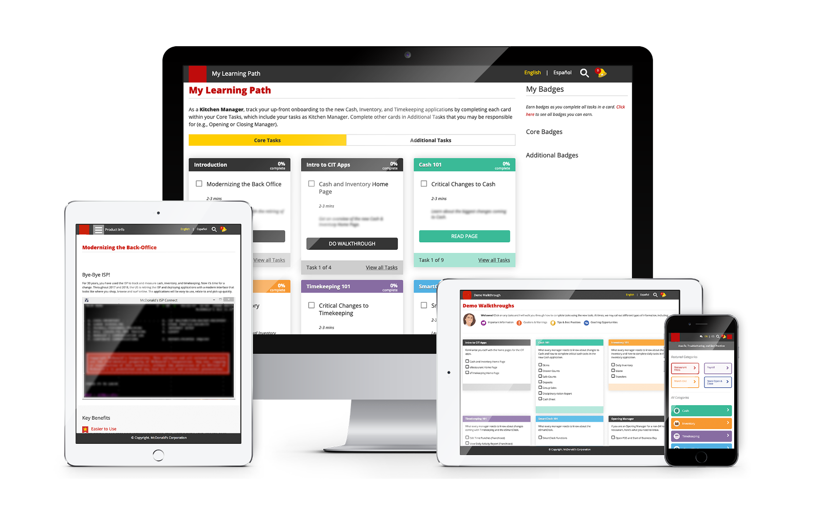 Screenshots of knowledge management system app by Traceable Change